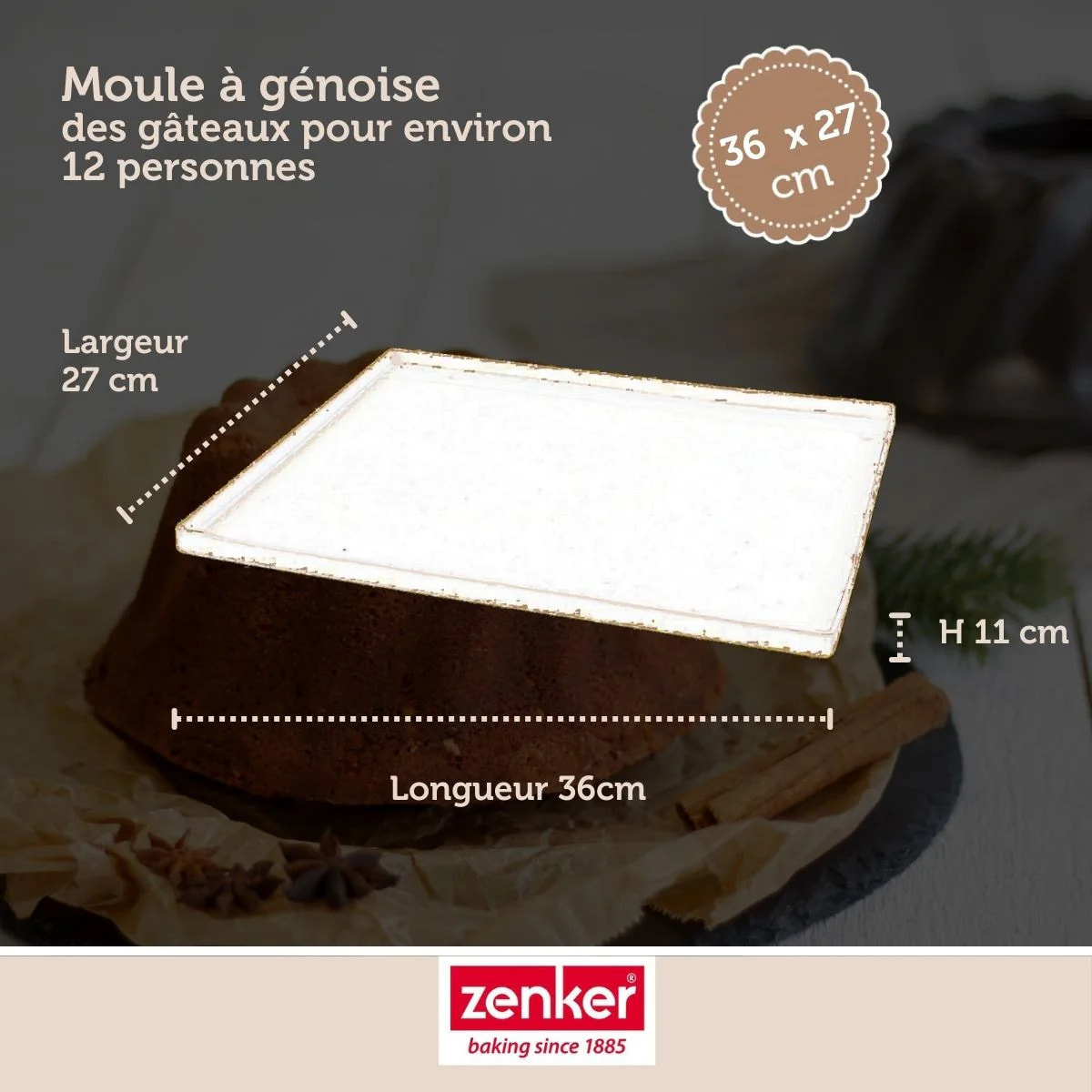 Moule à génoise et biscuit roulé en silicone 36 x 27 cm Zenker Sweet Sensation