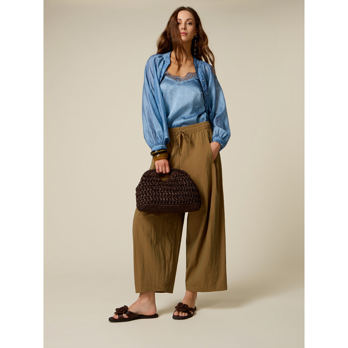 Oltre - Pantaloni barrel balloon - Marrone