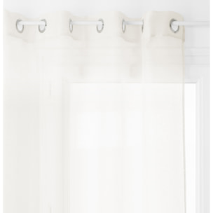 Voilage fin uni à oeillets - Ivoire