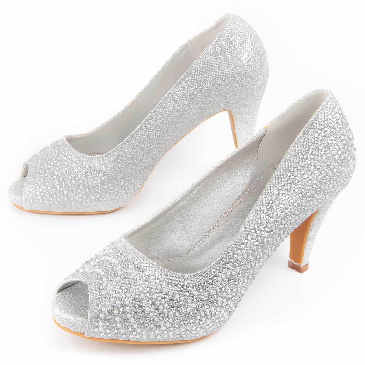 Zapato De Tacón - Plateado - Altura: 6 Cm