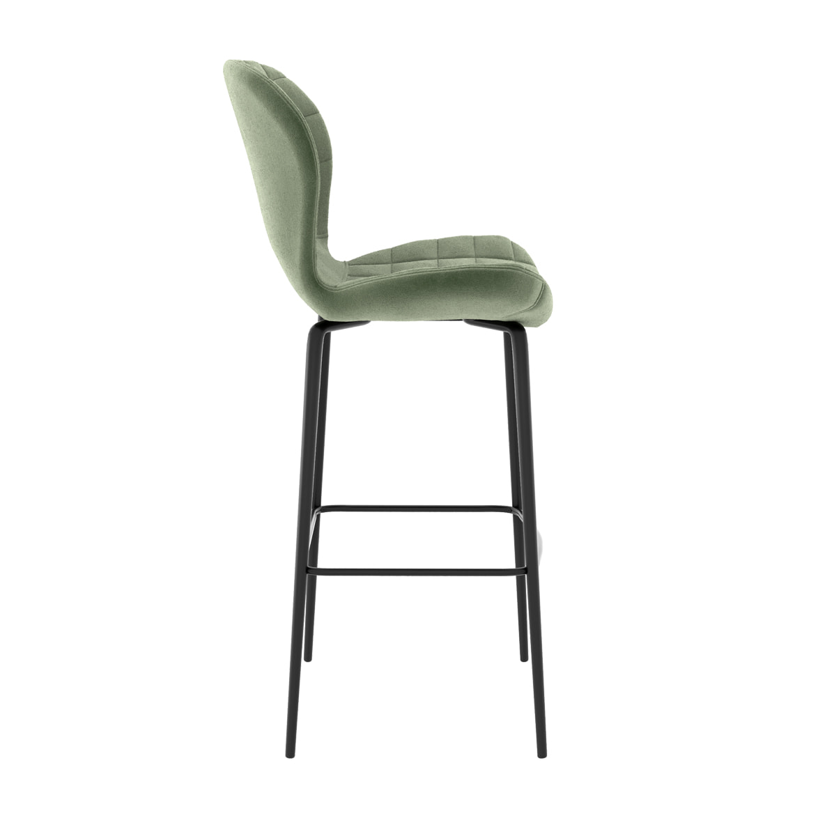 Chaise de bar Mazzia en velours vert 75 cm (lot de 2)