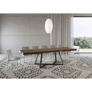 Mesa extensible 90x200/304 cm Booster nogal patas antracita