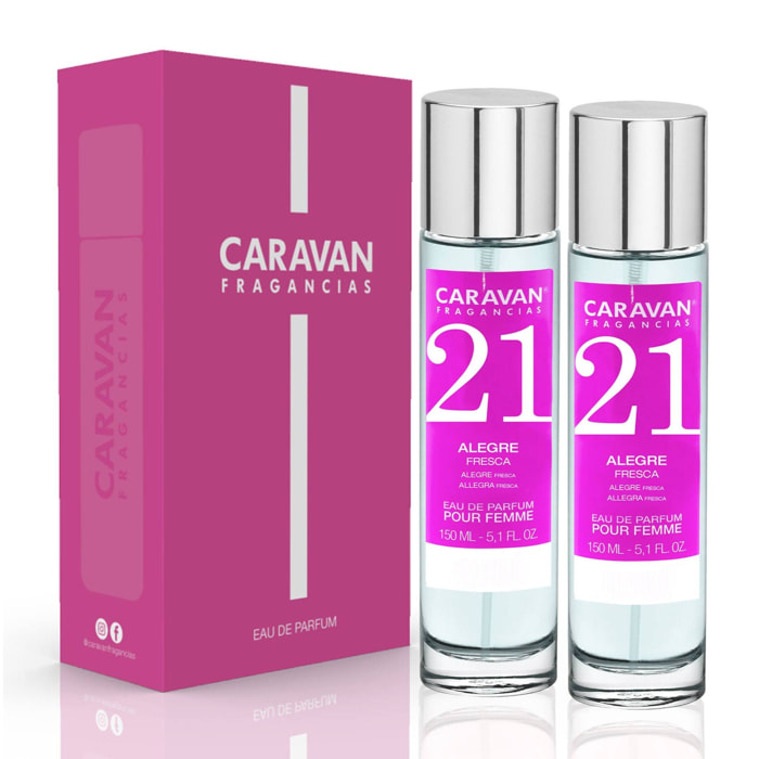 Caravan fragancias - caja de regalo con 2 perfumes nº21 de 150 ml, para mujer