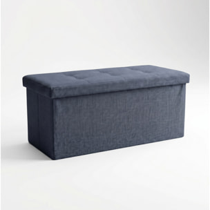 Pouf contenitore imbottito in tessuto con seduta lunga, panca multifunzione con spazio interno, ideale come poggiapiedi, seduta o contenitore, pratico e versatile per soggiorno, camera o ingresso, facile da pulire, dimensioni 76x34x34 cm