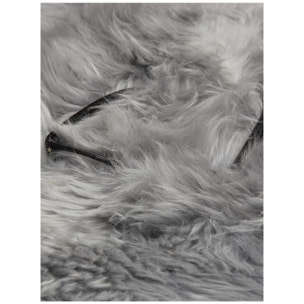 Authentique peau de mouton chaude et épaisse, teintée gris