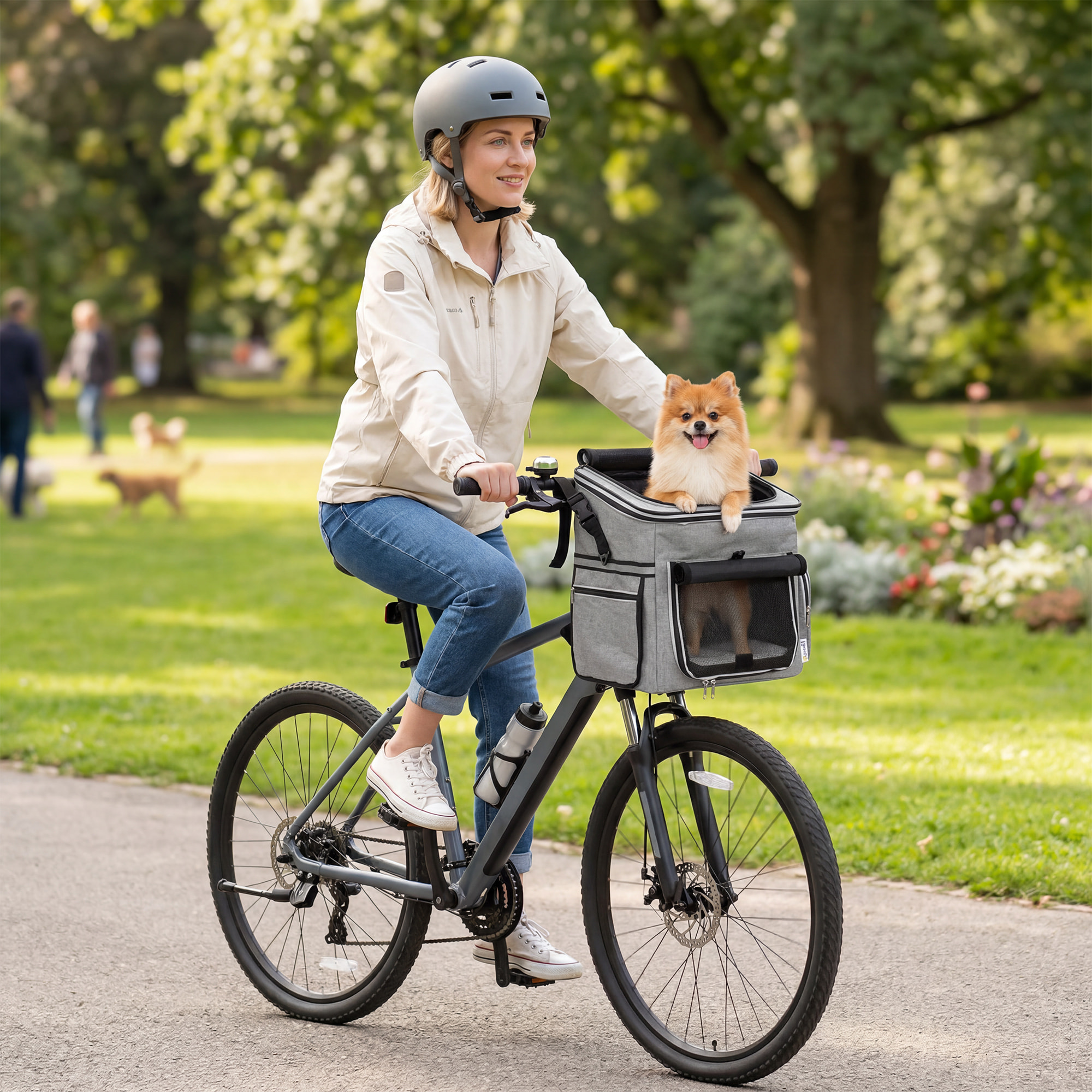 Panier de vélo avant pour chiens sac à dos sac bandoulière siège auto 4 en 1