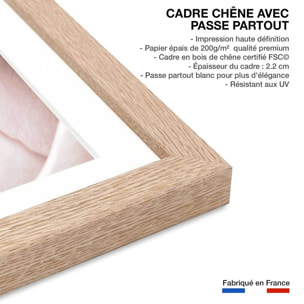 Affiche  rosa romantica Affiche sous cadre bois