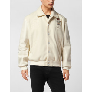 PHILIPP PLEIN Leather Bomber TEDDY