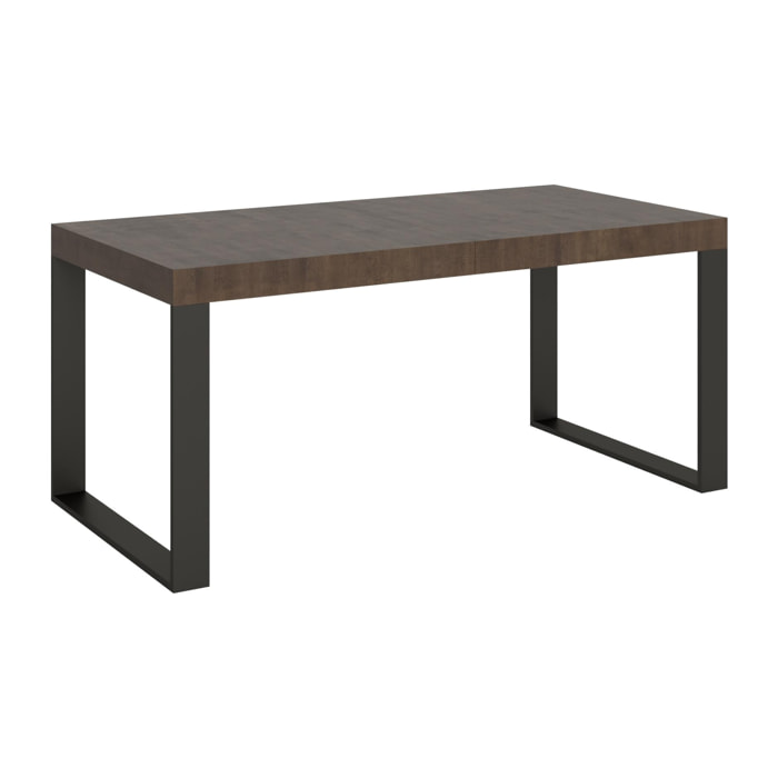 Table extensible 90x180/284 cm Tecno Premium Noyer cadre Anthracite
