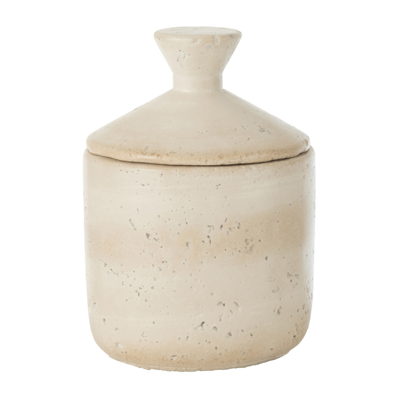 J-Line Pot Decoratif Olina Ciment Creme Small