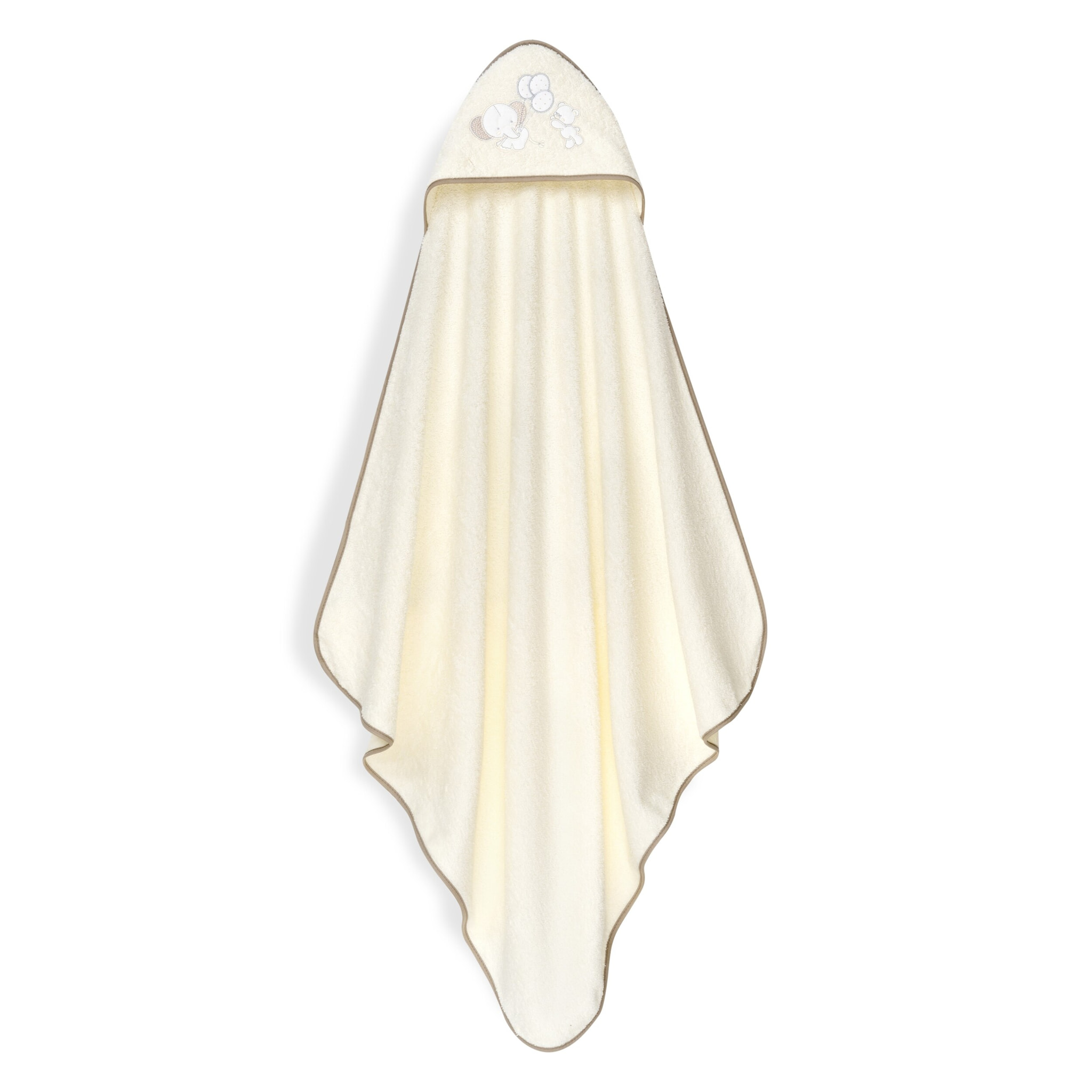 Capa Baño 1X1 Mod Oso Elefante Globos+Gorro Beig