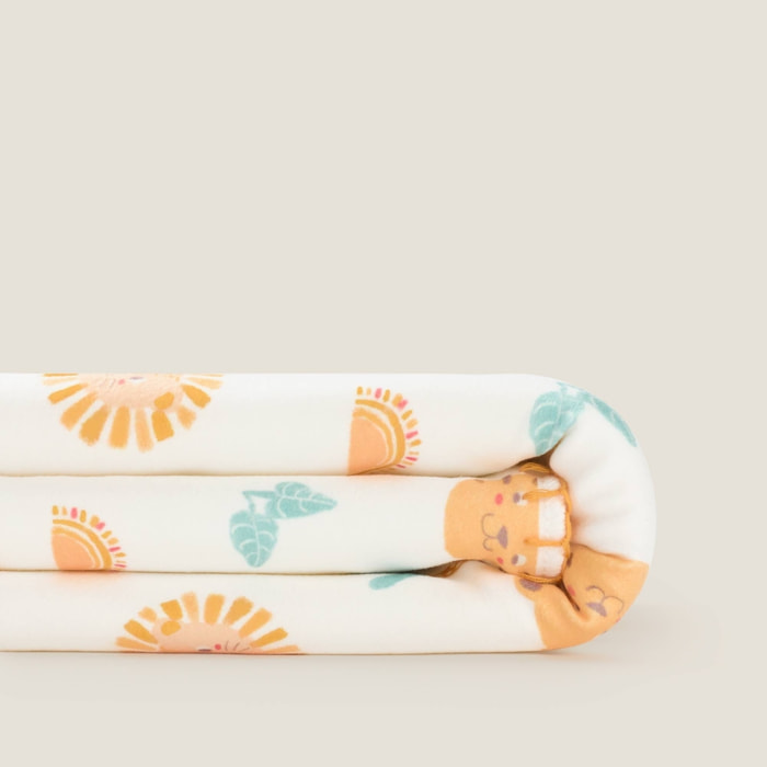 Plaid polar estampado tigres Palmis color blanco