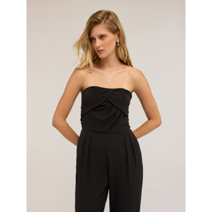 Motivi - Mono largo con corpiño drapeado - Negro