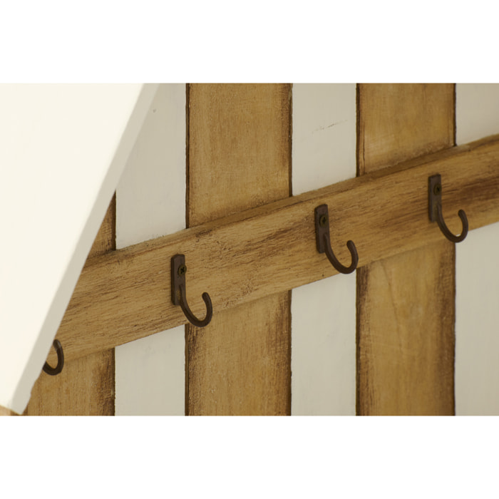 J-Line Porte-clés Maison Bord de Mer - bois - naturel/blanc