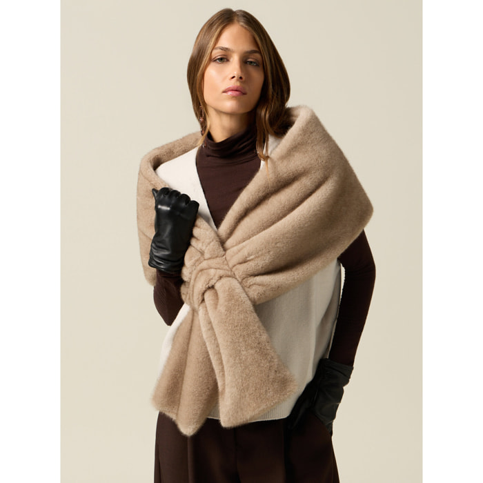 Oltre - Sciarpa effetto peluche - Beige