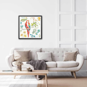 Affiche Hibiscus, orchidée et cie Affiche sous cadre noir