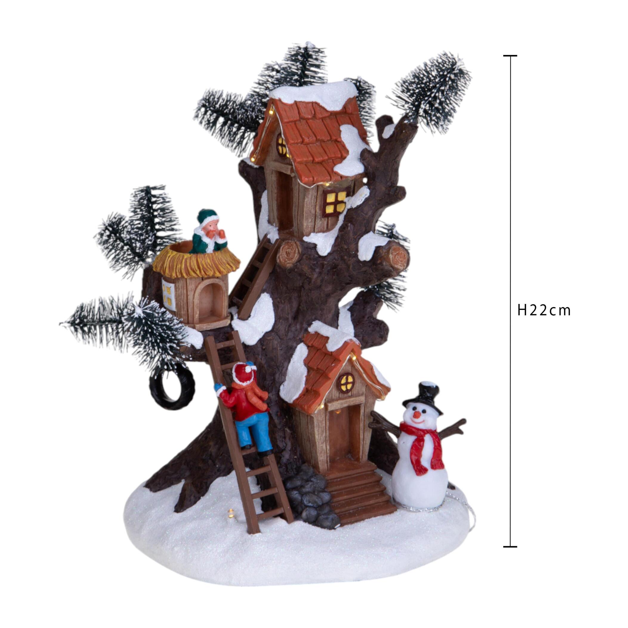 Casa su albero con santa e luci - Pezzi 1 - ALTRO - Bianchi Dino SpA