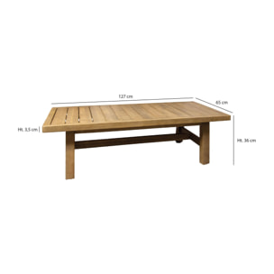 TABLE BASSE RECTANGLE EN BOIS D'ACACIA 127X65XH36CM SAONA