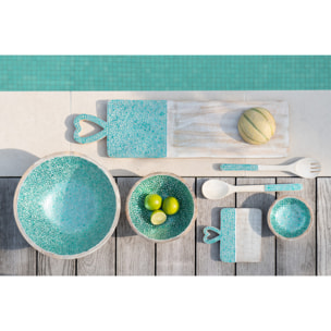 J-Line Bol Mosaique Bois De Manguier Vert Medium