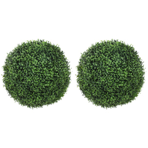 Lot de 2 boules de buis artificielles  dia. 42 cm vert