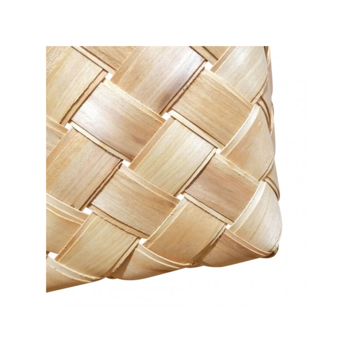 Lot de 2 paniers tressés en bois avec poignées en simili marron - EASTER 697