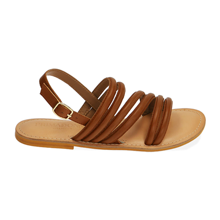 Sandali cognac in pelle