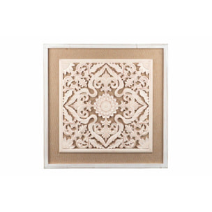 Cuadro Talla Madera / Lino 80x3x80 Cm