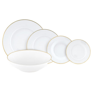 Servizio piatti Gold Chic da 38 pezzi con insalatiera e piatto da portata