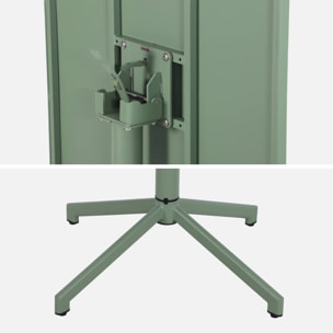 Table de jardin bistrot carrée pliante acier 2 places intérieur/extérieur  CHIARA