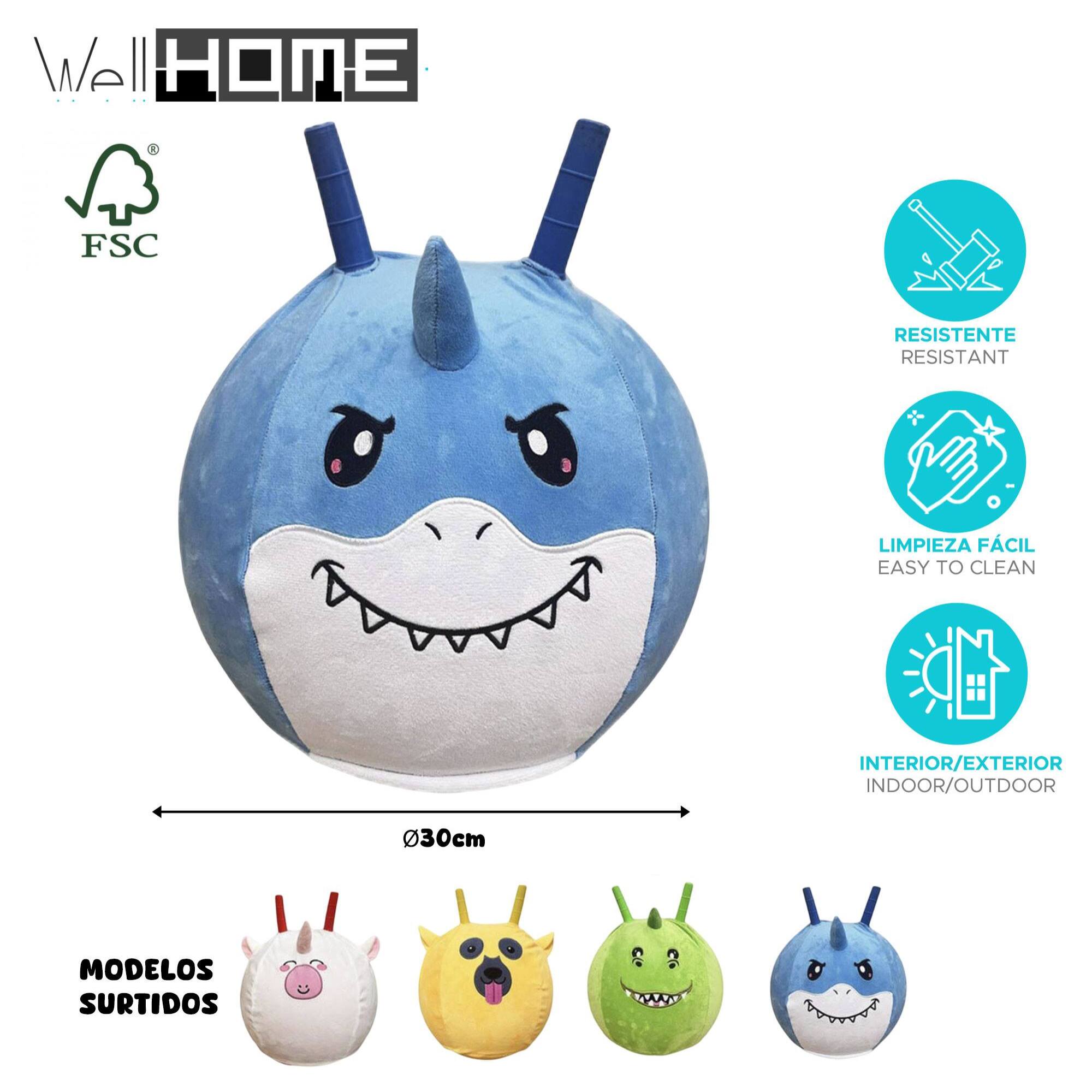 Well home - pelota skippy diseño aleatorio con tela de ø30cm