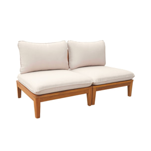 Banquette modulable de jardin bois d'acacia 2 places YONA