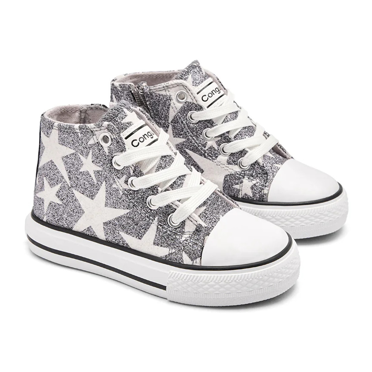 Zapatillas Altas de Niña Brillo Oscuridad con Cremallera Interior