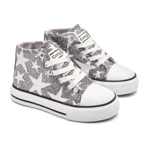 Zapatillas Altas de Niña Brillo Oscuridad con Cremallera Interior