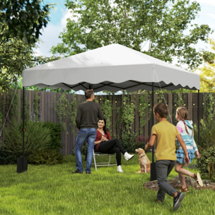 Carpa Plegable Pop-up Gazebo 3x3 m Cenador Plegable con Protección UV 50+ Altura Ajustable Bolsa de Arena y Bolsa con Ruedas para Camping Fiestas Blanco