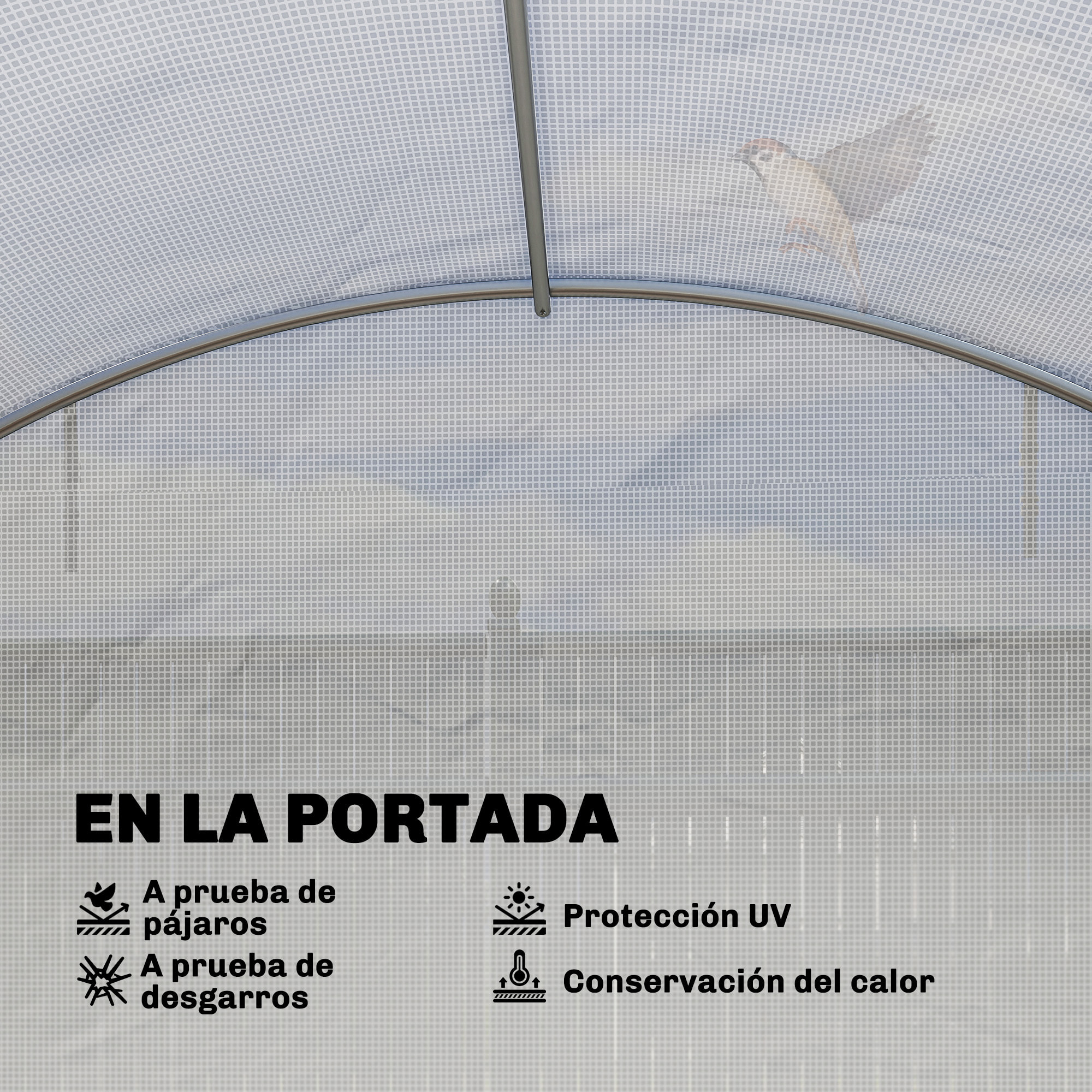 Invernadero de Exterior 6x4x2 m, Invernadero de Túnel con 2 Varillas de Soporte, Puertas Enrollables, Ventanas de Malla, Cubierta PE y Marco de Acero Galvanizado, Anti-UV, Impermeable, Blanco