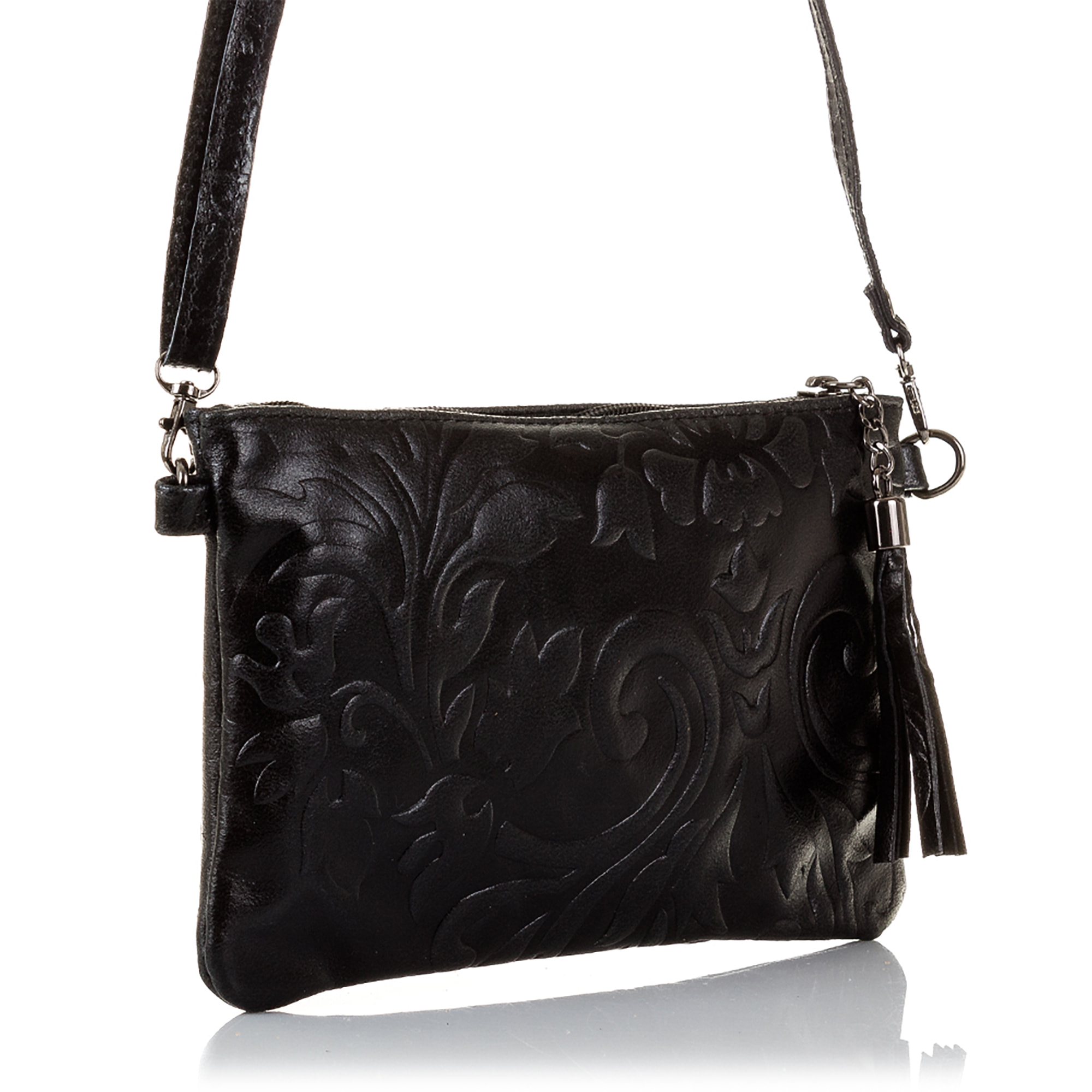 Deanna Borsa a mano Donna.Pelle autentica Camoscio Incisa Fiori