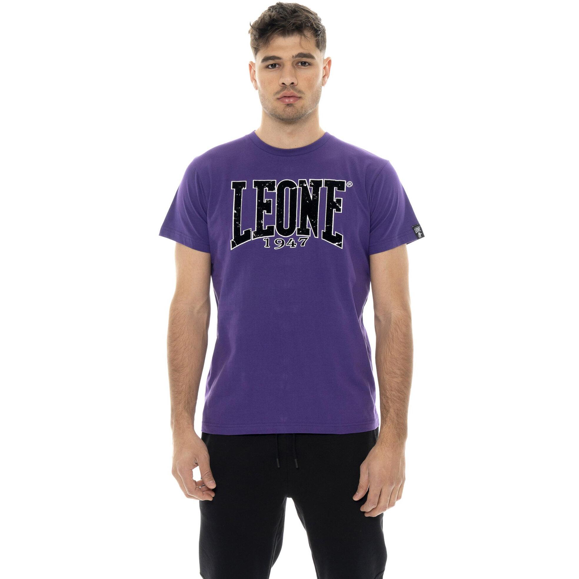 T-shirt uomo a manica corta in cotone, stampa flock Leone 1947 New Era
