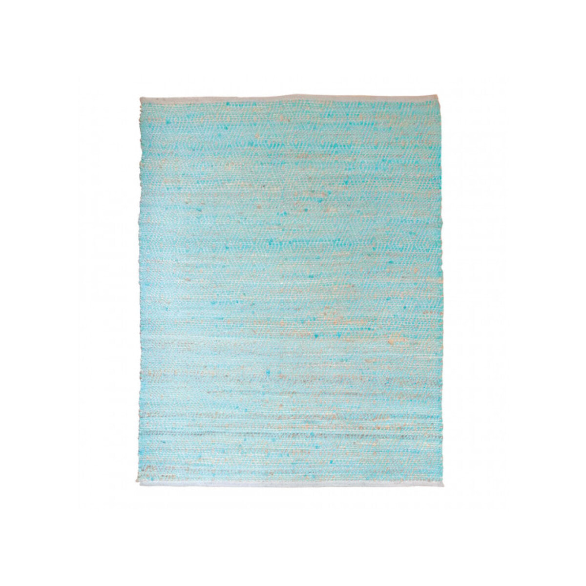 Tapis rectangulaire bleu en cuir et chanvre 120x180cm - BERBERE