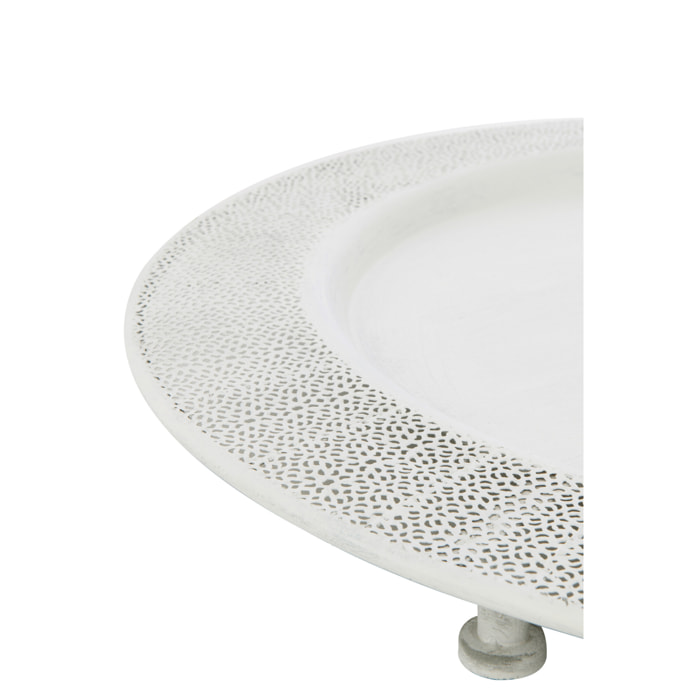 J-Line plateau Antique - métal - blanc