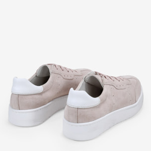 Zapatillas de piel rosa con cordones