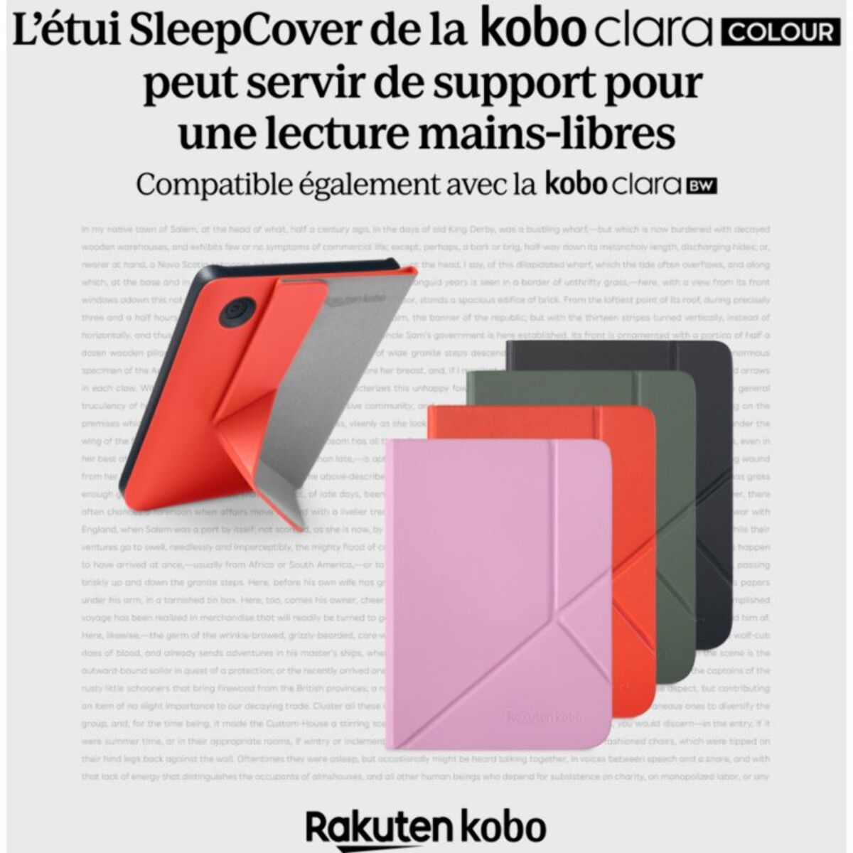 Pochette KOBO Clara Colour/BW Sleepcover Bleu