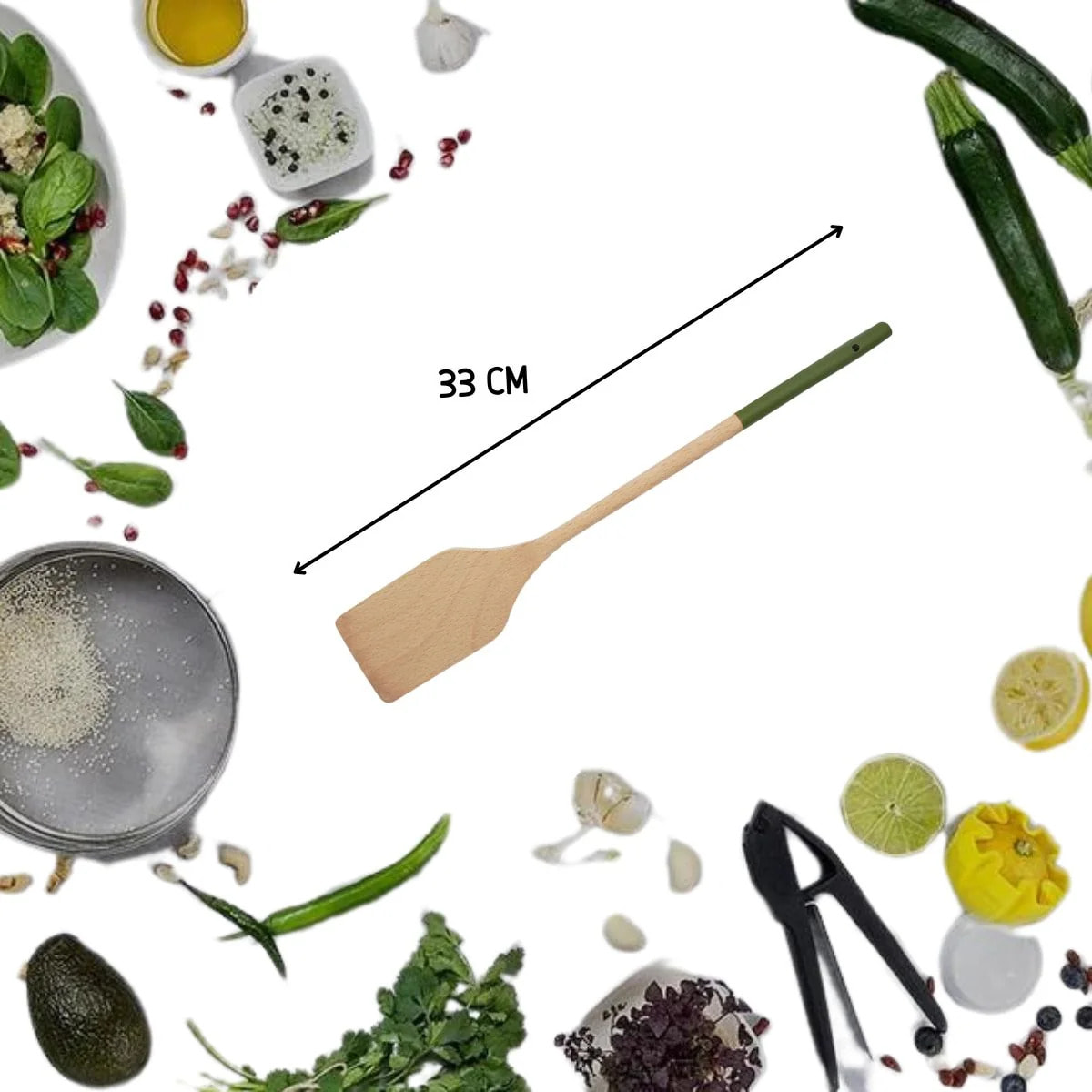 Set de 2 ustensiles de cuisine spatule en bois et spatule Fackelmann Boisselerie