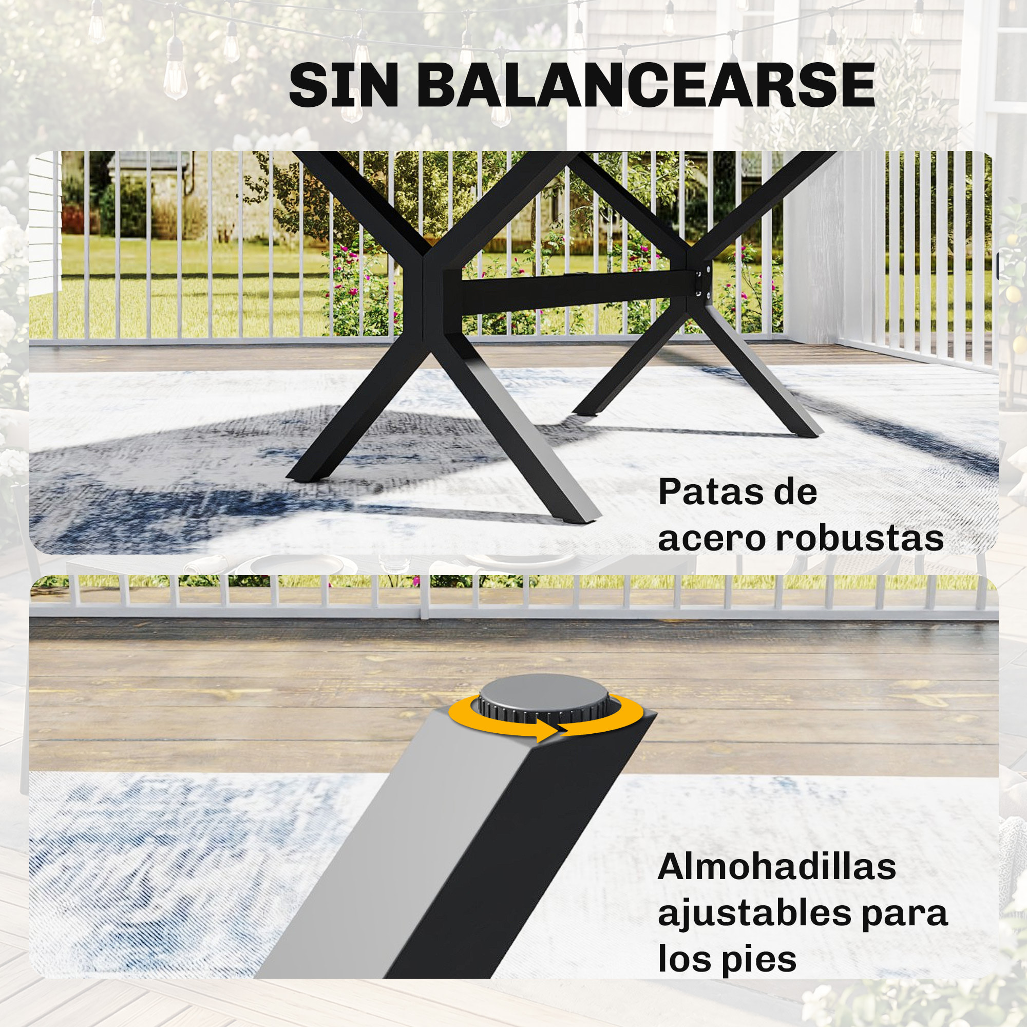 Mesa de Jardín Extensible con Superficie de Aluminio, 154/214x85 cm, Mesa de Comedor Exterior Extensible Rectangular con Imitación Madera para 8-10 Personas, para Patio, Terraza, Gris Oscuro