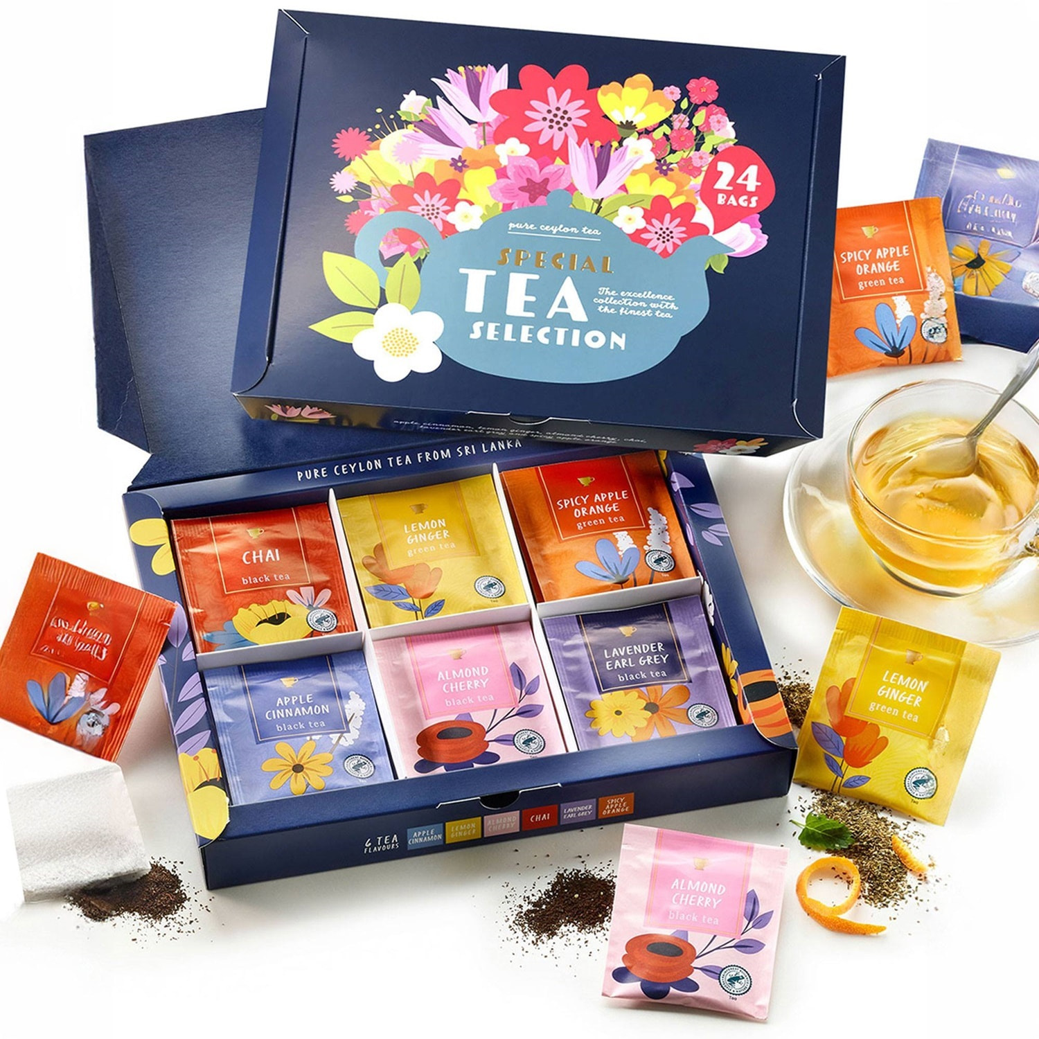 Caravan set de 2 fragancias de mujer nº50 + caja regalo caravan + selección especial de té con 24 bolsitas