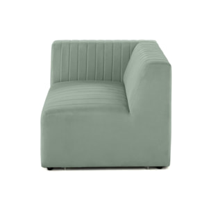 Nova - module d'assise gauche - en velours - Bleu