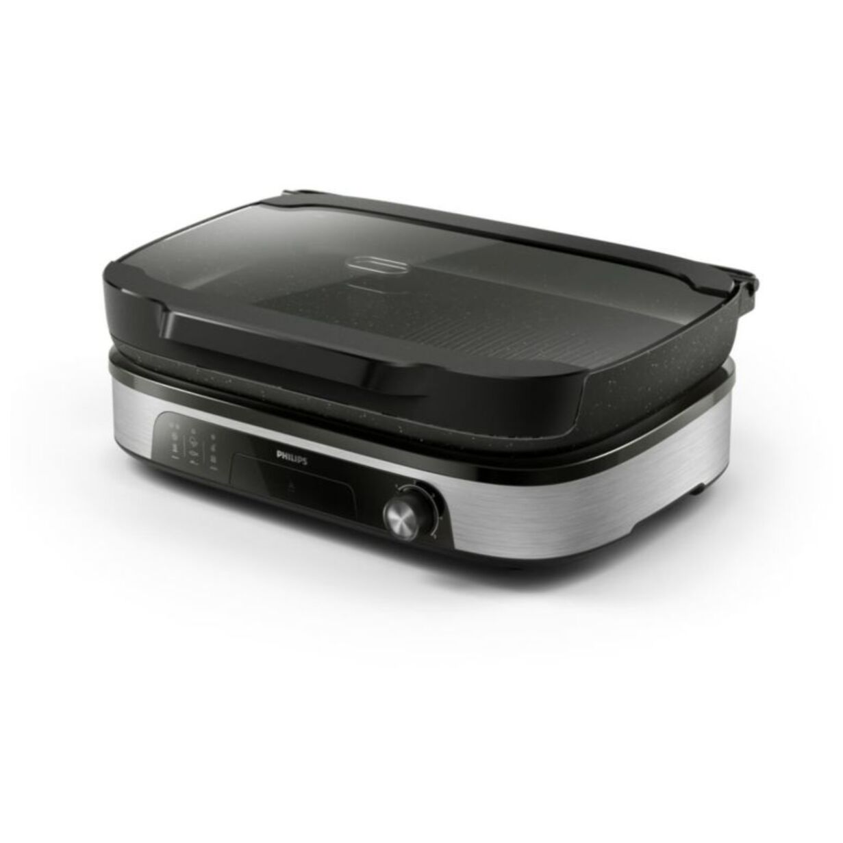 Plancha électrique PHILIPS HD6212/90  couvercle verre à poser, 50x25 cm