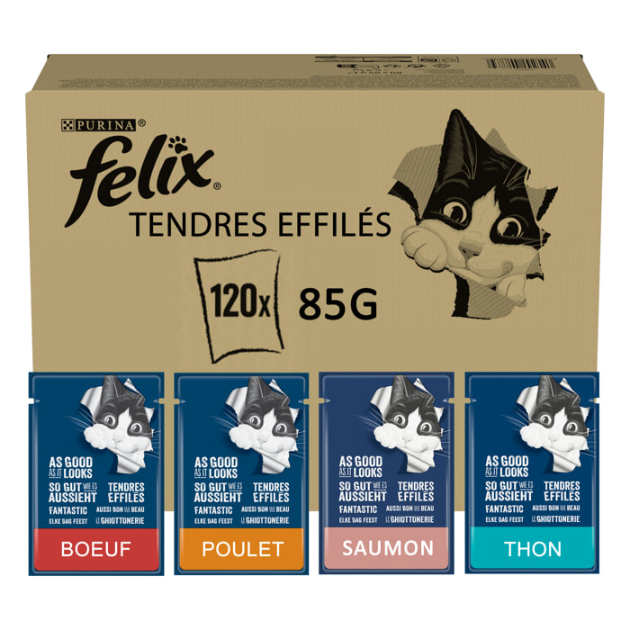 FELIX Tendres Effilés en Gelée - Sélection Mixte - 120x85g