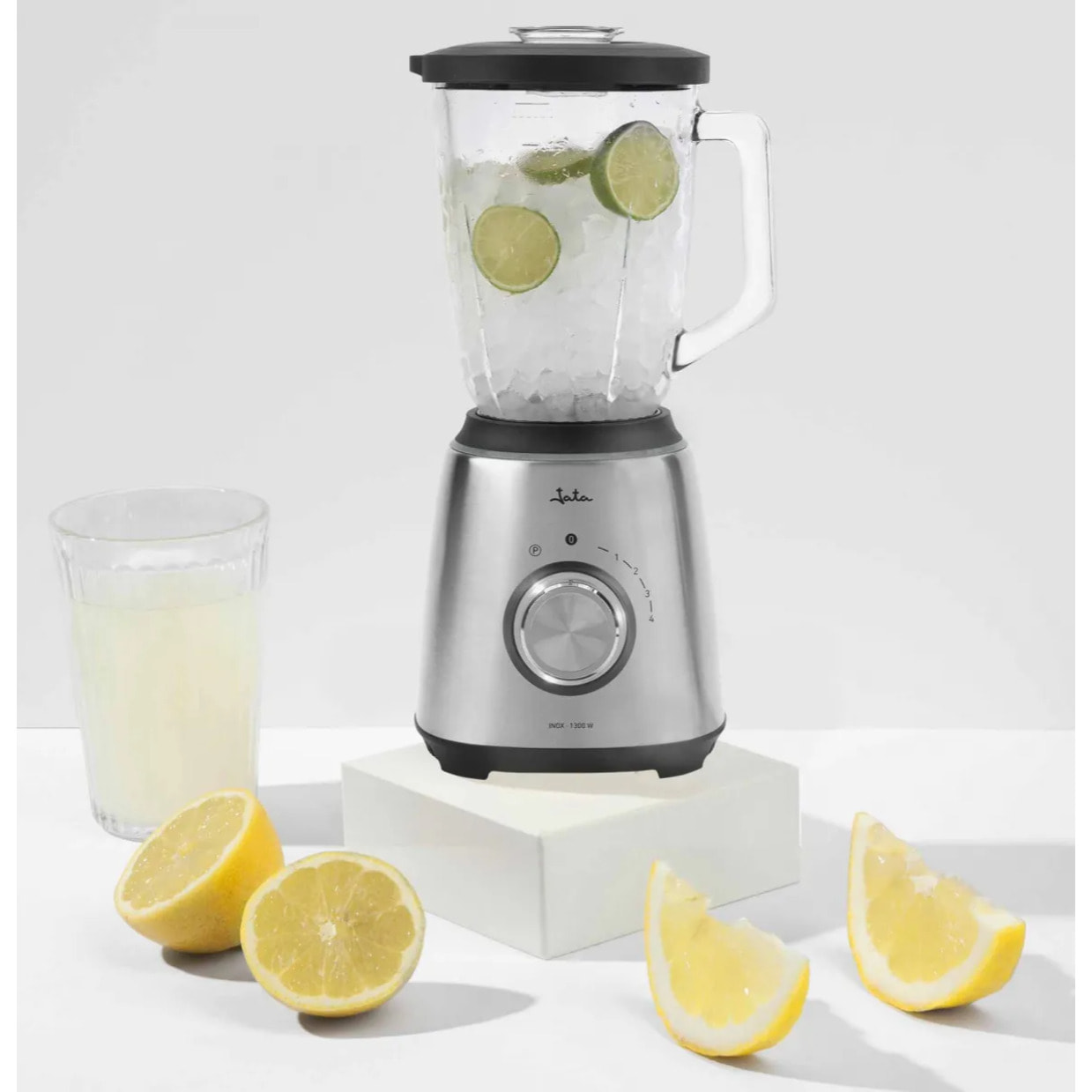 Batidora de vaso JATA JEBT1243 de 1300 W. 6 cuchillas. 4 velocidades + pulse. Pica hielo