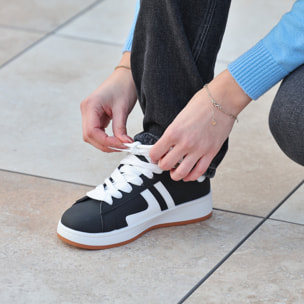 Sneakers in simil pelle bicolore