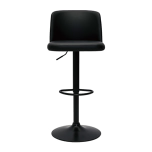 Tabourets de bar design réglables noirs et métal noir (lot de 2) MONTI
